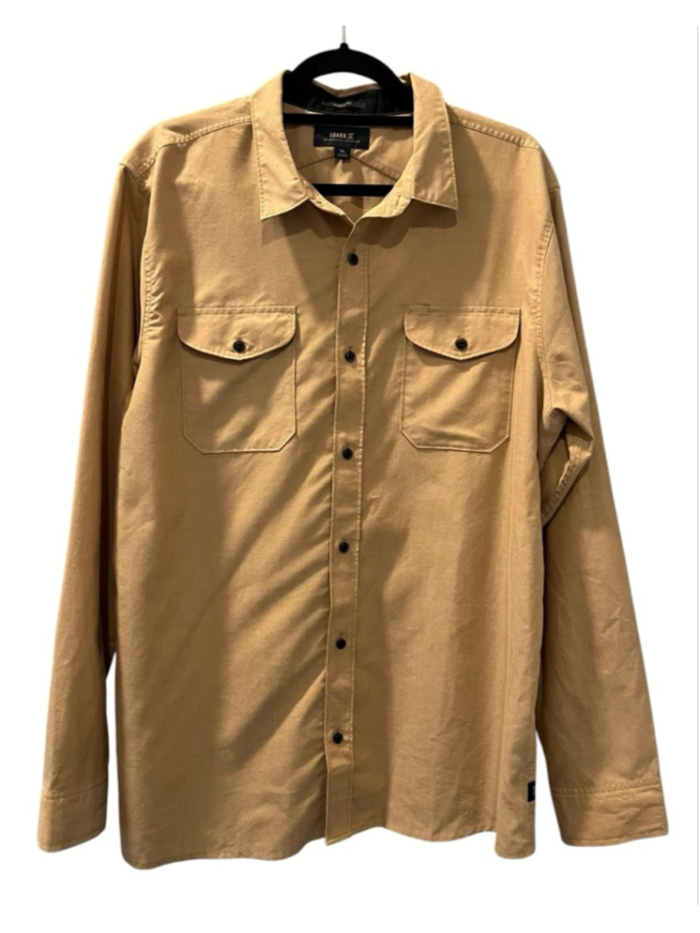 Roark Campover Shirt Mens XL Khaki Tan Long Sleeve Ripstop Button Up Work Gorp
